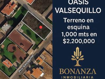 Terreno en esquina en oasis Valsequillo