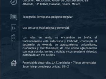 Terreno en La Alborada, Mazatlán, Sinaloa