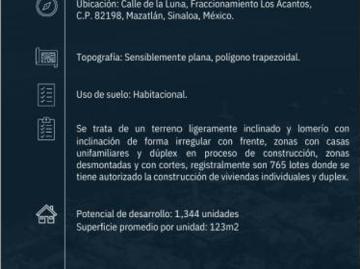 Terreno en Los Acantos, Mazatlán, Sinaloa