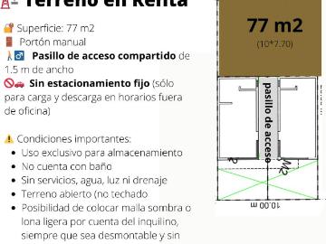 Terreno en Renta para almacenar Jos? Mar?a Iglesias