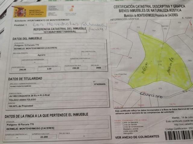 Terreno en venta Montehermoso