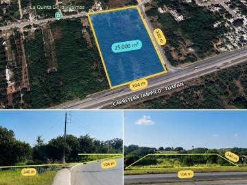 Terreno en venta a bordo de carretera a 1 min de puente Tampico