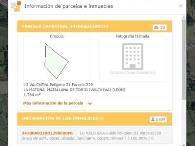 Terreno en venta en Matallana de Torío, Pueblo
