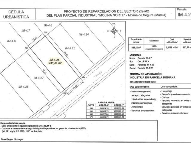 Terreno en venta en Molina de Segura, Polígono Industrial La Serreta