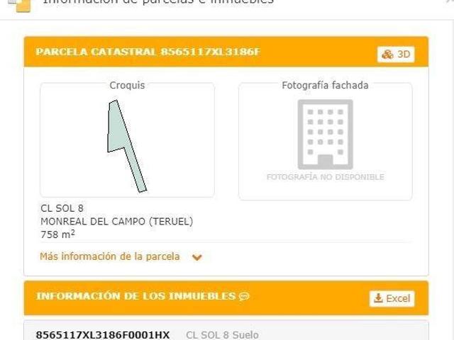 Terreno en Venta en Monreal del Campo