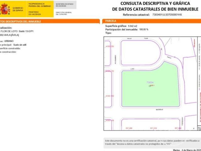 Terreno en Venta en Ávila