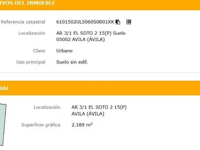 Terreno en Venta en Ávila