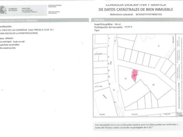 Terreno en Venta en Arcos de la Frontera