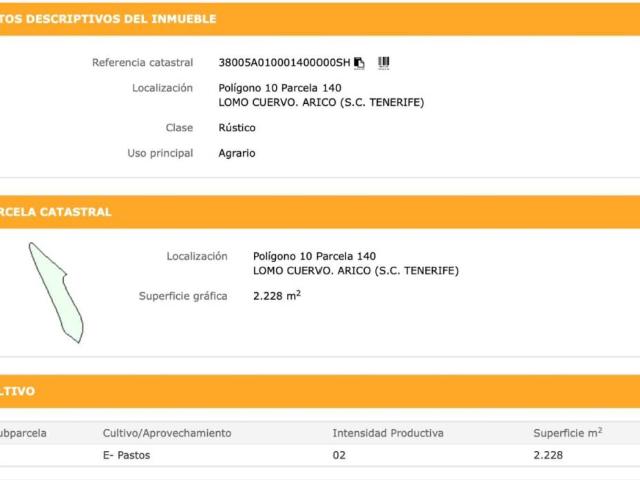 Terreno en Venta en Arico