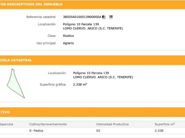 Terreno en Venta en Arico