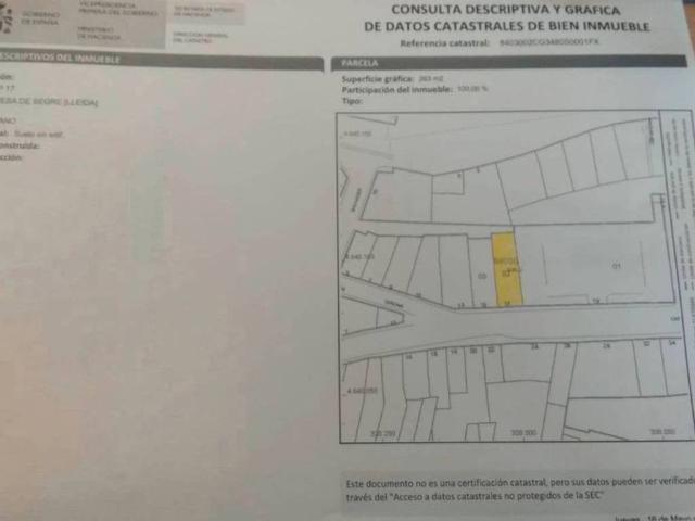 Terreno en Venta en Artesa de Segre