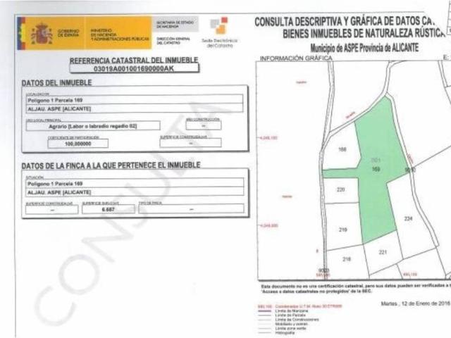 Terreno en Venta en Aspe