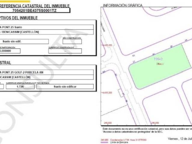 Terreno en Venta en Benicasim Benicàssim