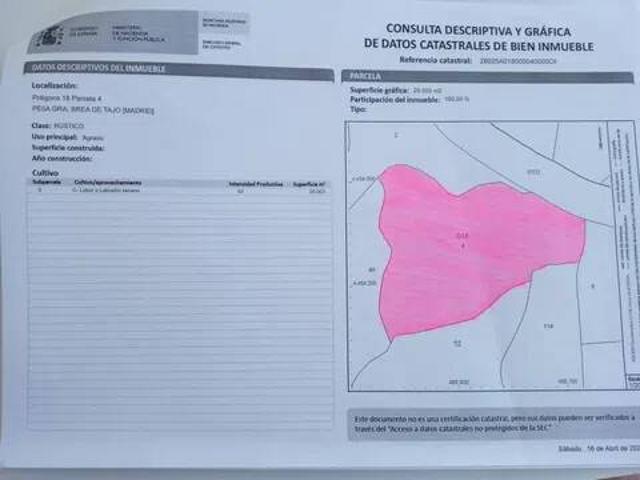 Terreno en Venta en Brea de Tajo
