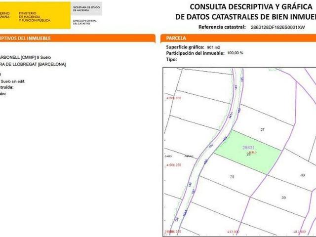 Terreno en venta en calle Ramon Martí Alsina, Corbera de Llobregat, de 839 m² por 100.100