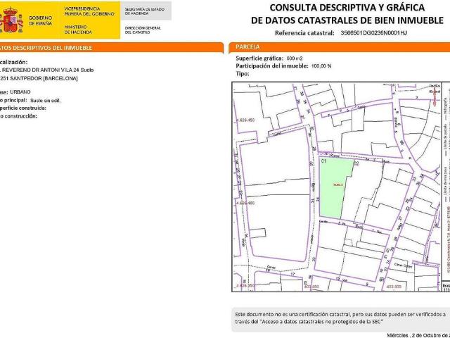 Terreno en venta en calle Reverend Doctor Antoni Vila, Santpedor, de 600 m² por 350.000