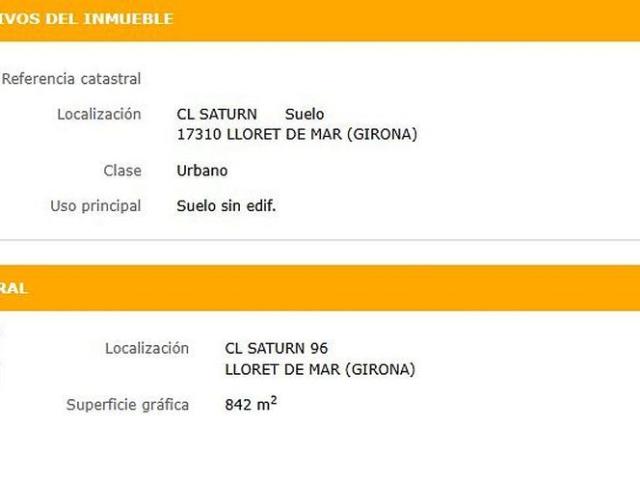 Terreno en venta en calle Saturn, Lloret de Mar, de 840 m² por 27.000
