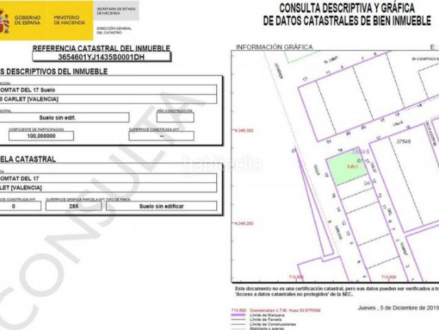 Terreno en venta en Carlet