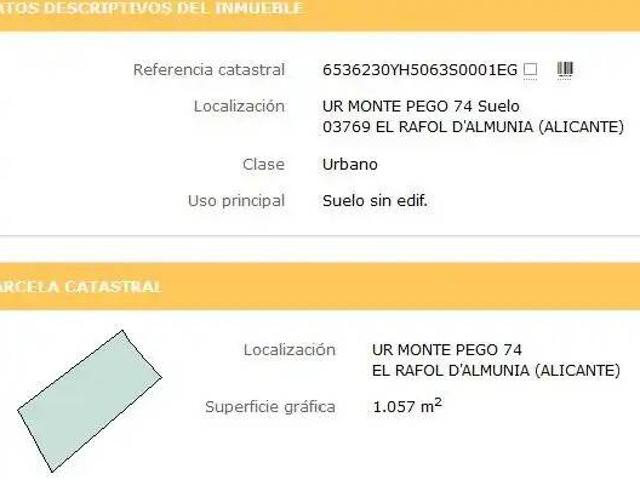 Terreno en Venta en El Ràfol d'Almúnia
