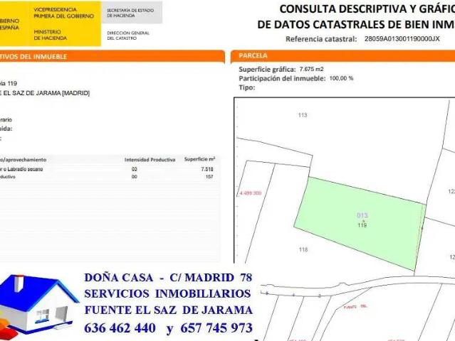 Terreno en Venta en Fuente el Saz de Jarama