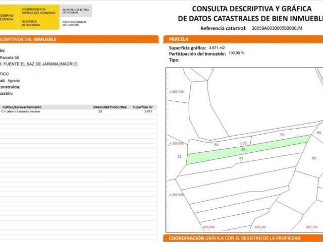 Terreno en Venta en Fuente el Saz de Jarama