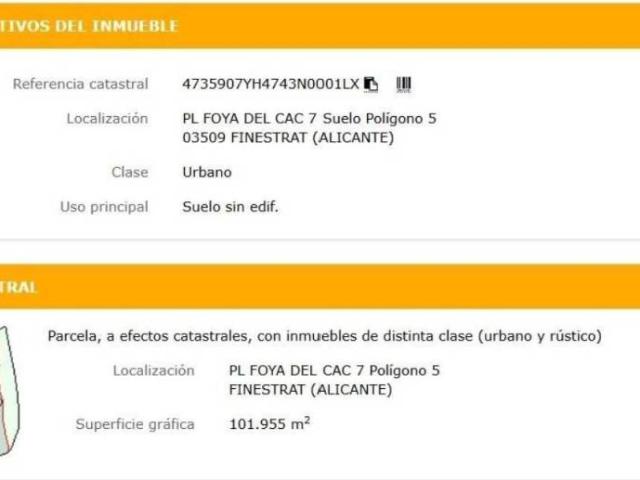 Terreno en Venta en Finestrat