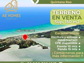 EN VENTA TERRENO ESCRITURADO EN ISLA HOLBOX 150M2 AE220