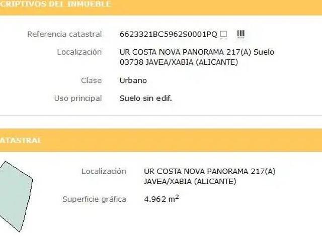 Terreno en Venta en Jávea Xàbia