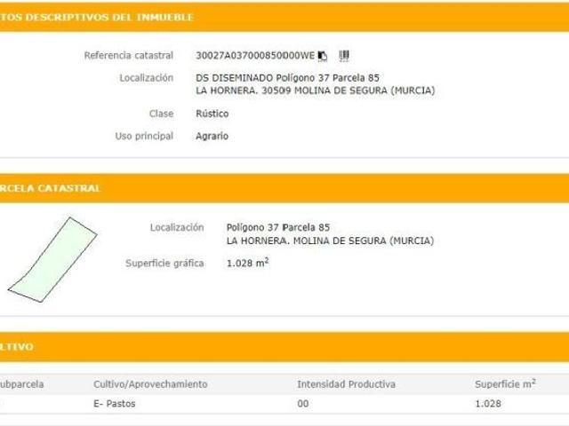 ¡Terreno en Venta en La Hornera, Molina de Segura!