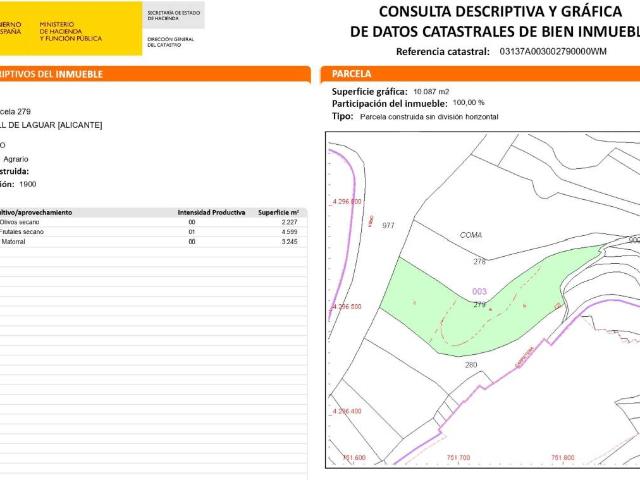 Terreno en Venta en La Vall de Laguar