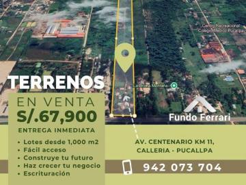 Terreno en Venta en Pucallpa 1,000 m² en Zona de Alto Crecimiento | S/67,900