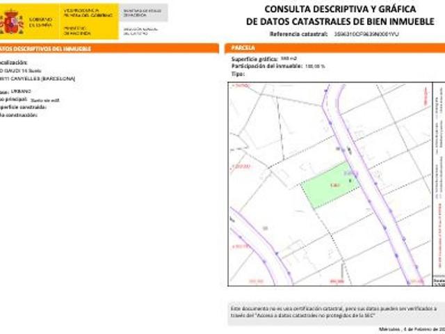 Terreno en venta en ronda Gaudi, Canyelles, de 300 m² por 75.000