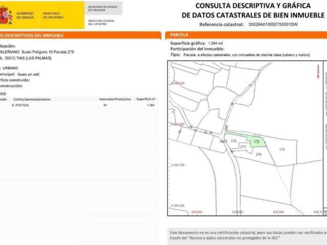 Terreno en Venta en Tías