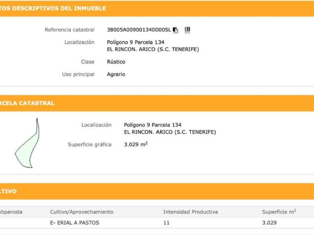 Terreno en Venta en Valle Gran Rey