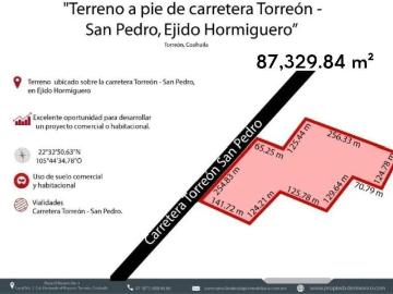 TERRENO EN VENTA FRENTE A CARRETERA TORREON SAN PEDRO. USO MIXTO