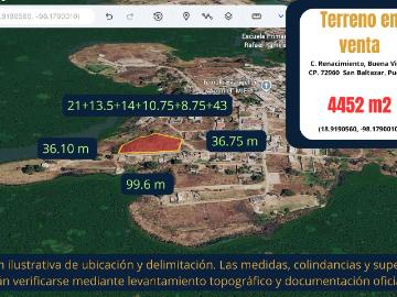 Terreno en Venta Frente a Laguna y BUAP 2 en San Buena Vista San Baltazar T?tela