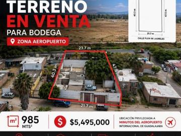 TERRENO EN VENTA ZONA AEROPUERTO GUADALAJARA EL ZAPOTE, TLAJOMULCO DE ZUÑIGA, JALISCO