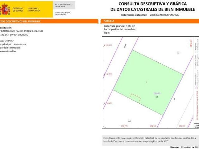 Terreno industrial en Venta en Santiago de la Ribera, Murcia