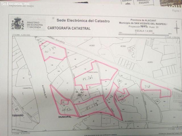 TERRENO INDUSTRIAL URBANIZABLE EN SAN VICENTE JUNTO A AUTOVIA