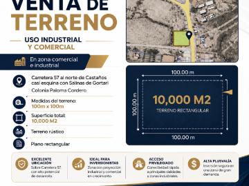 TERRENO INDUSTRIAL Y COMERCIAL EN VENTA SOBRE CARRETERA 57, CASTAÑOS, COAHUILA