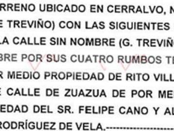 Terreno / Lote en venta en Ciudad Cerralvo