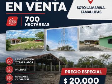 Terreno Rancho en Venta Soto la Marina, Tamps