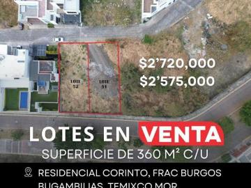 Terreno Residencial en Corinto, Frac Burgos Bugambilias