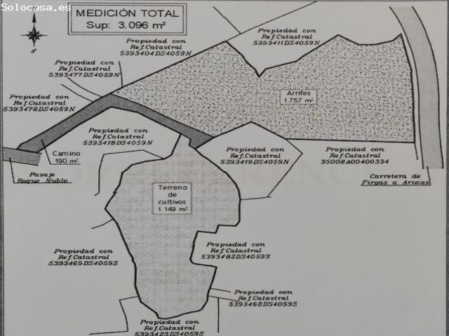 Terreno urbano consolidado de uso residencial de 3.096m2 en Firgas