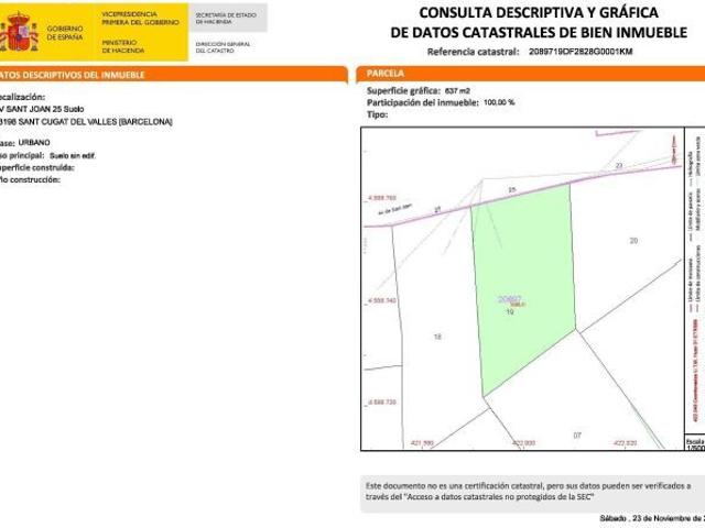 Terreno urbano en Venta en Sant Cugat del Vallès, Barcelona