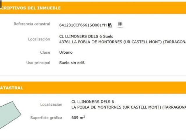 TERRENO URBANO EN POBLA DE MONTORNES URB. CASTELL MONT