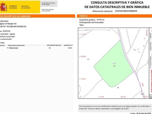 Terreno/Finca Rústica en venta en Villablanca, Huelva