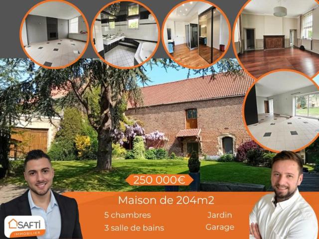 Maison de caractère 204m2/ 808m2 5 chambres, jardin, garage