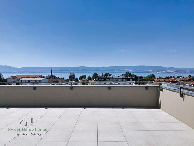 THONON LES BAINS T4 en attique vue Lac 110m2 + terrasse