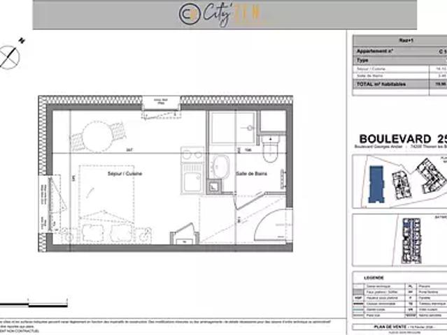 Thonon les Bains 74200 Achat / Vente appartement 1 pièce t1